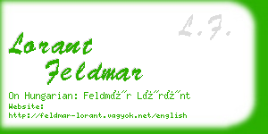 lorant feldmar business card